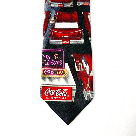 Vintage Official Coca-Cola Neck Tie Drive-In Movie Collectible Tie - Picture 3 of 10